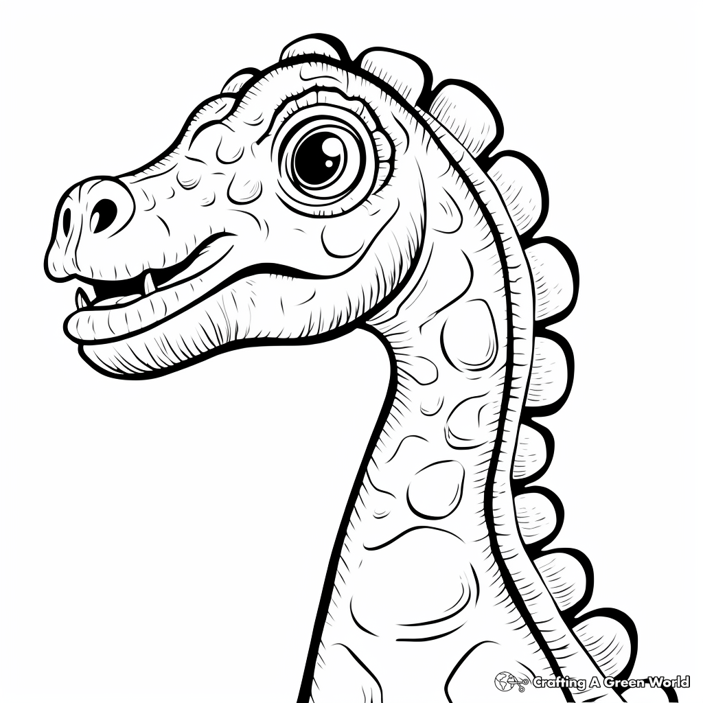 Dinosaur head coloring pages