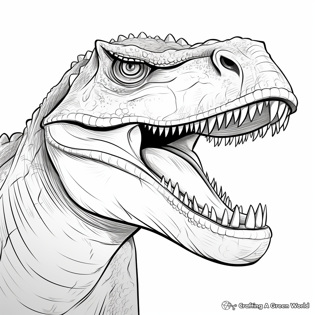 Dinosaur head coloring pages