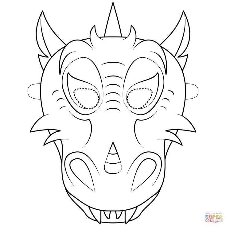 Dragon mask coloring page free printable coloring pages dragon mask printable coloring masks coloring mask