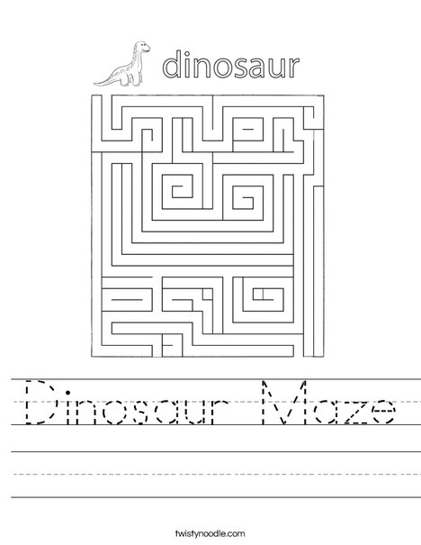 Dinosaur maze worksheet