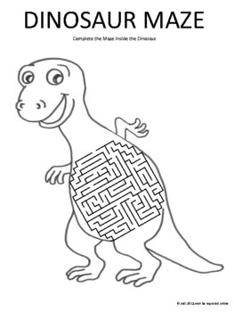 Dinosaur mazes easy printable worksheets dino activity games