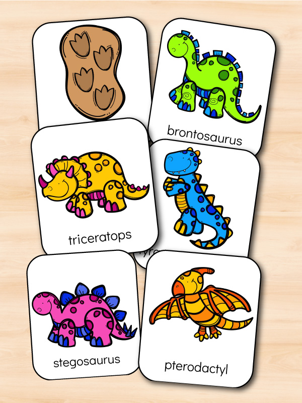 Free printable dinosaur memory game for kids