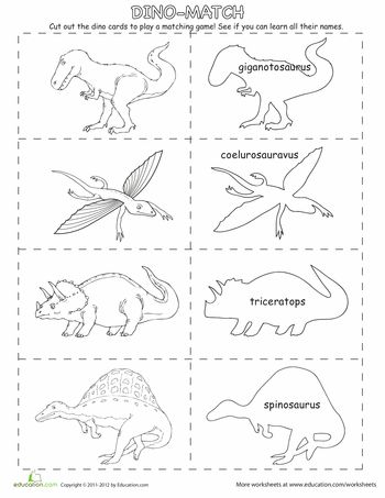 Dino match up worksheet education dinosaur coloring pages dinosaur coloring tattoo coloring book