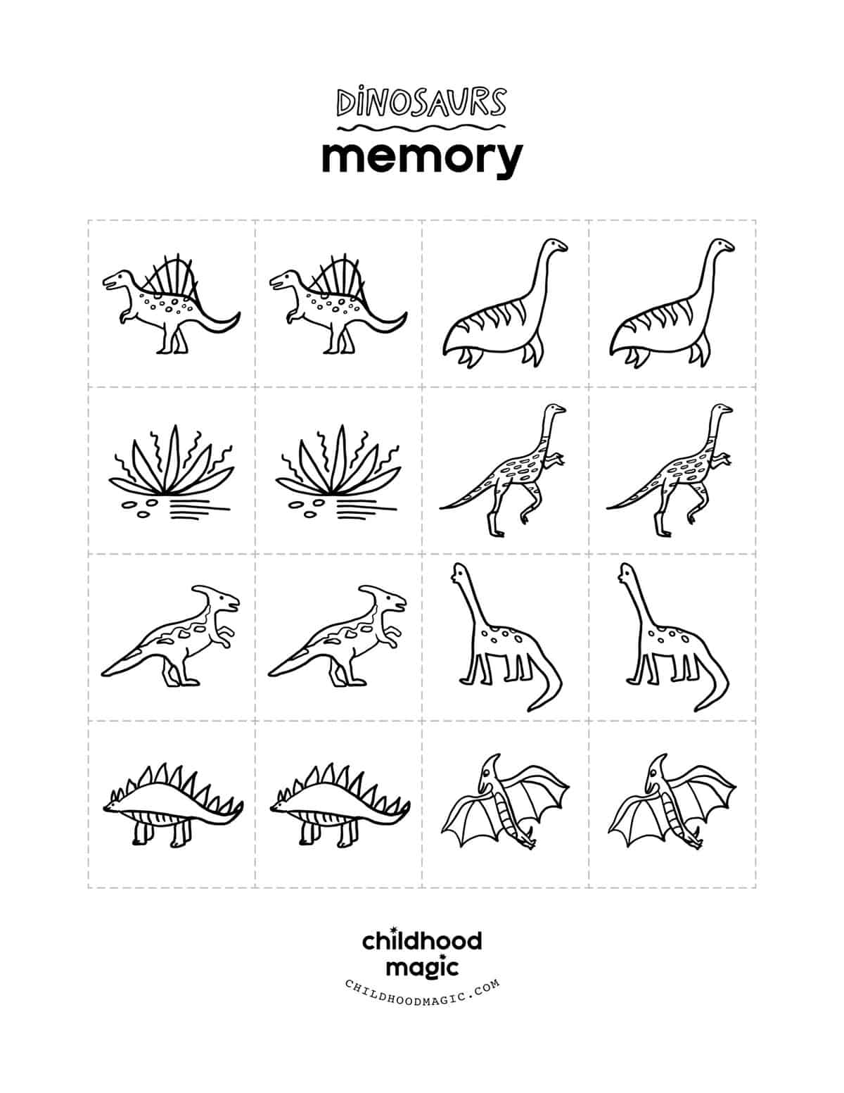 Dinosaur memory game