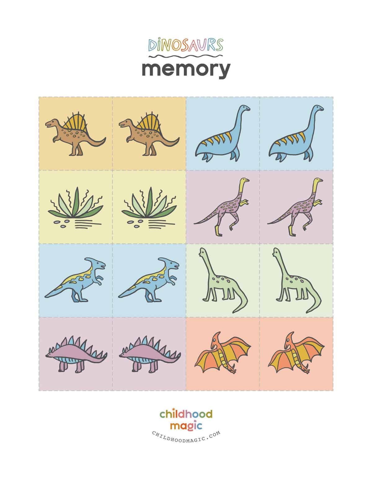 Dinosaur memory game