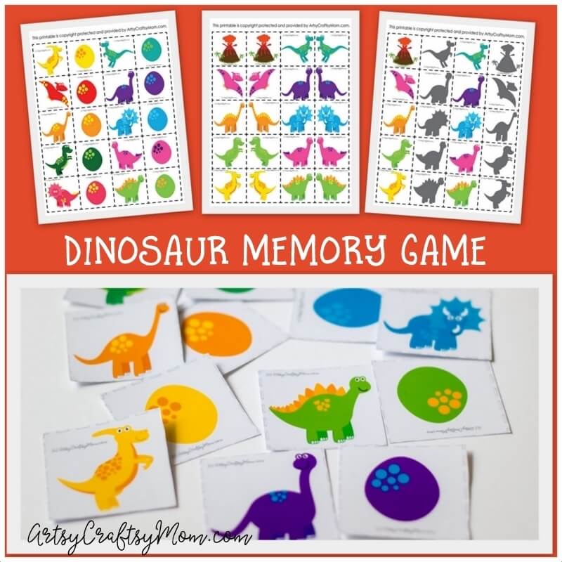 Dinosaur memory game printables