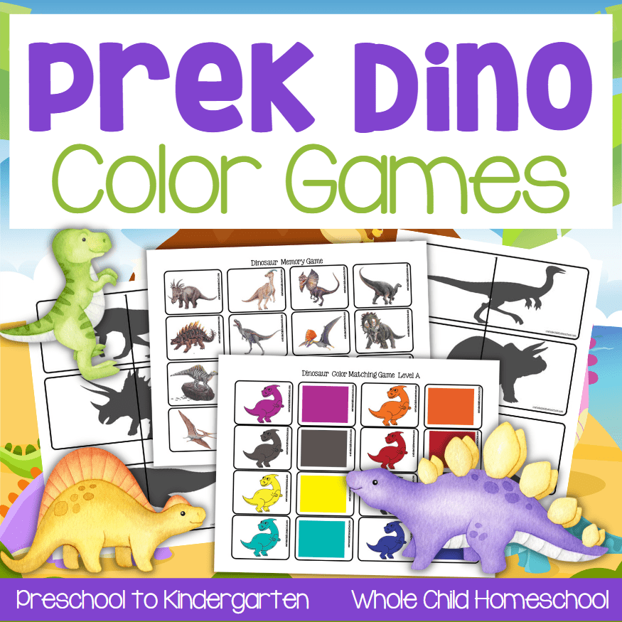 Preschool dinosaur games colors more