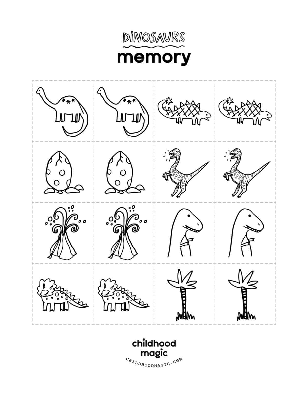 Dinosaur memory game