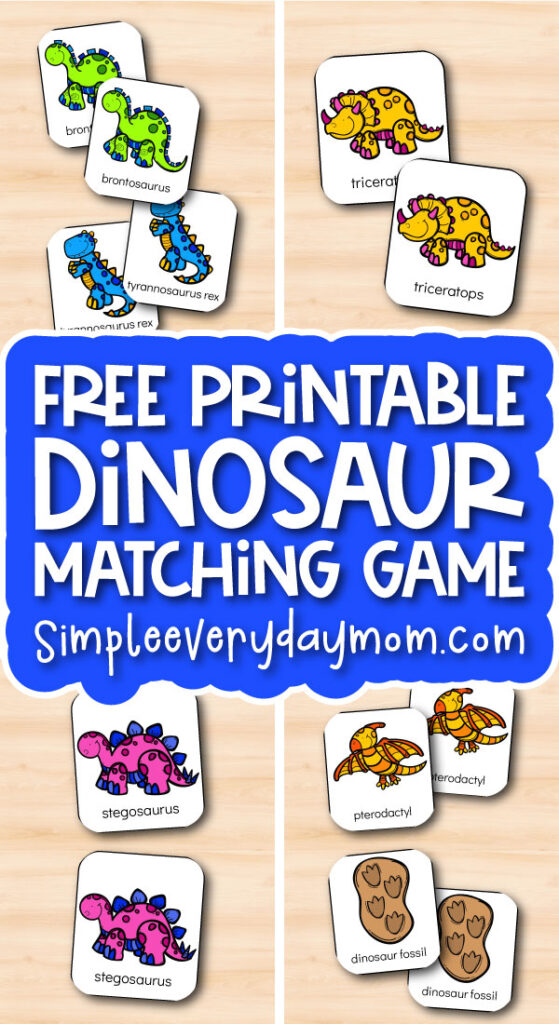Free printable dinosaur memory game for kids