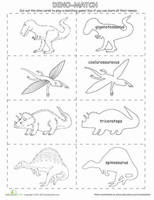 Dino match up worksheet education dinosaur coloring pages dinosaur coloring tattoo coloring book