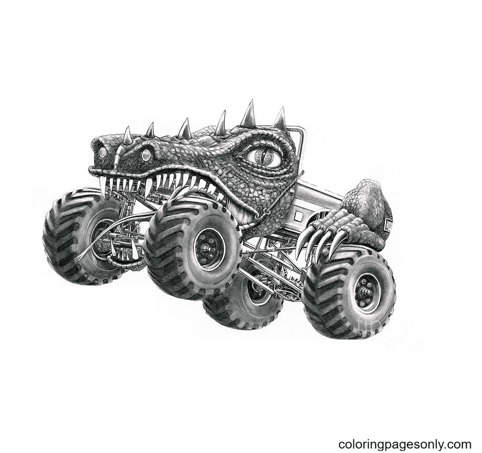 Monster truck coloring pages printable for free download