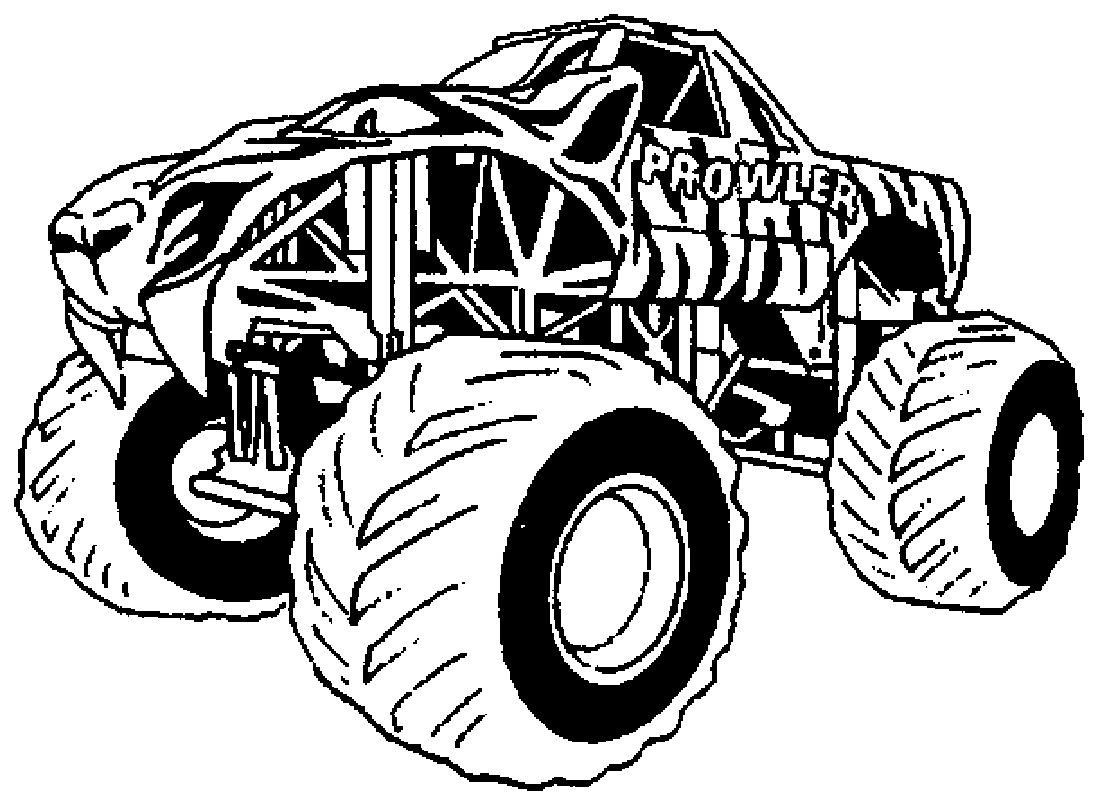 Free printable monster truck coloring pages for kids