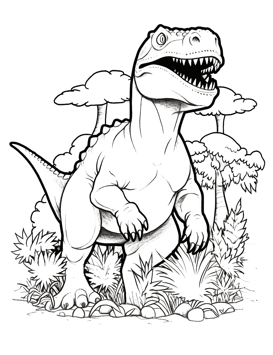 Dinosaur coloring pages free printable sheets