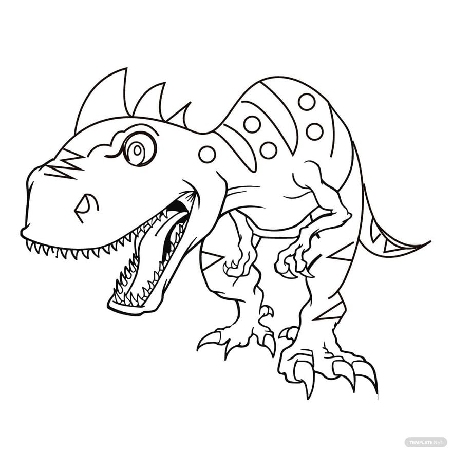 Free scary dinosaur coloring page