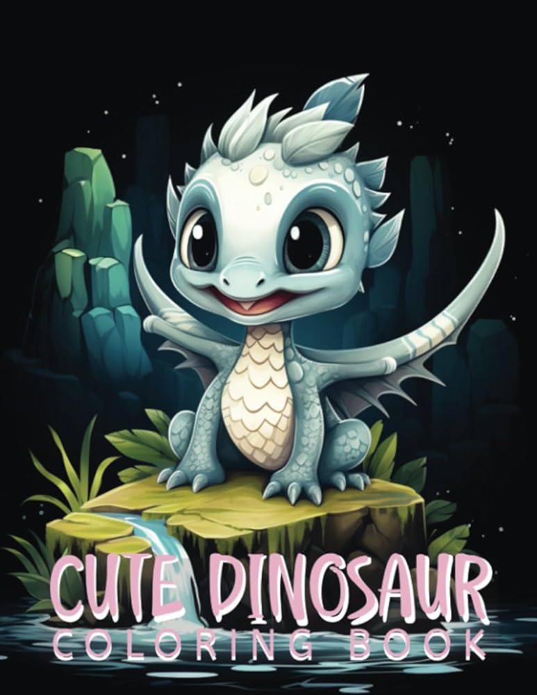 Cute dinosaur coloring book journey through prehistoric playfulness over adorable dino designs to spark your creativity palette arcana books