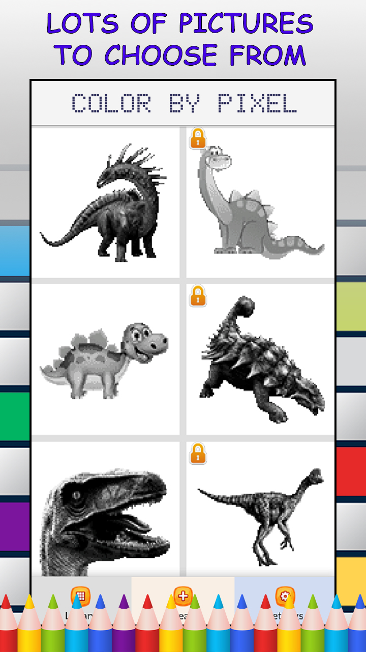 Dosaurs color by number