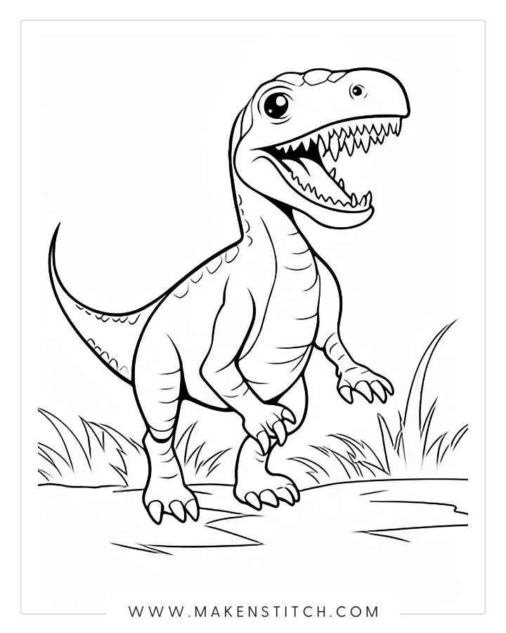 Coloring pages dinosaur theme for kids and adults