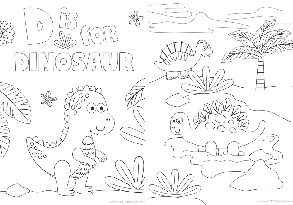 Printable dinosaur coloring pages