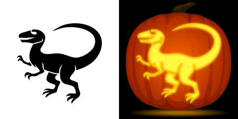 Free dinosaur pumpkin stencil