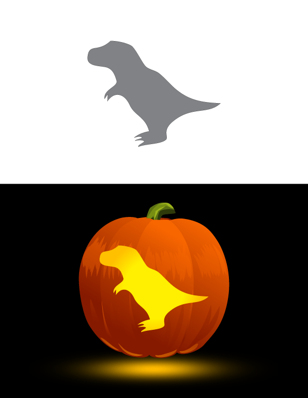 Printable easy t rex pumpkin stencil