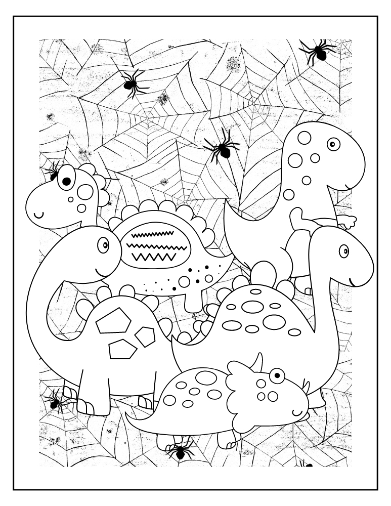 Free printable dinosaur halloween coloring pages