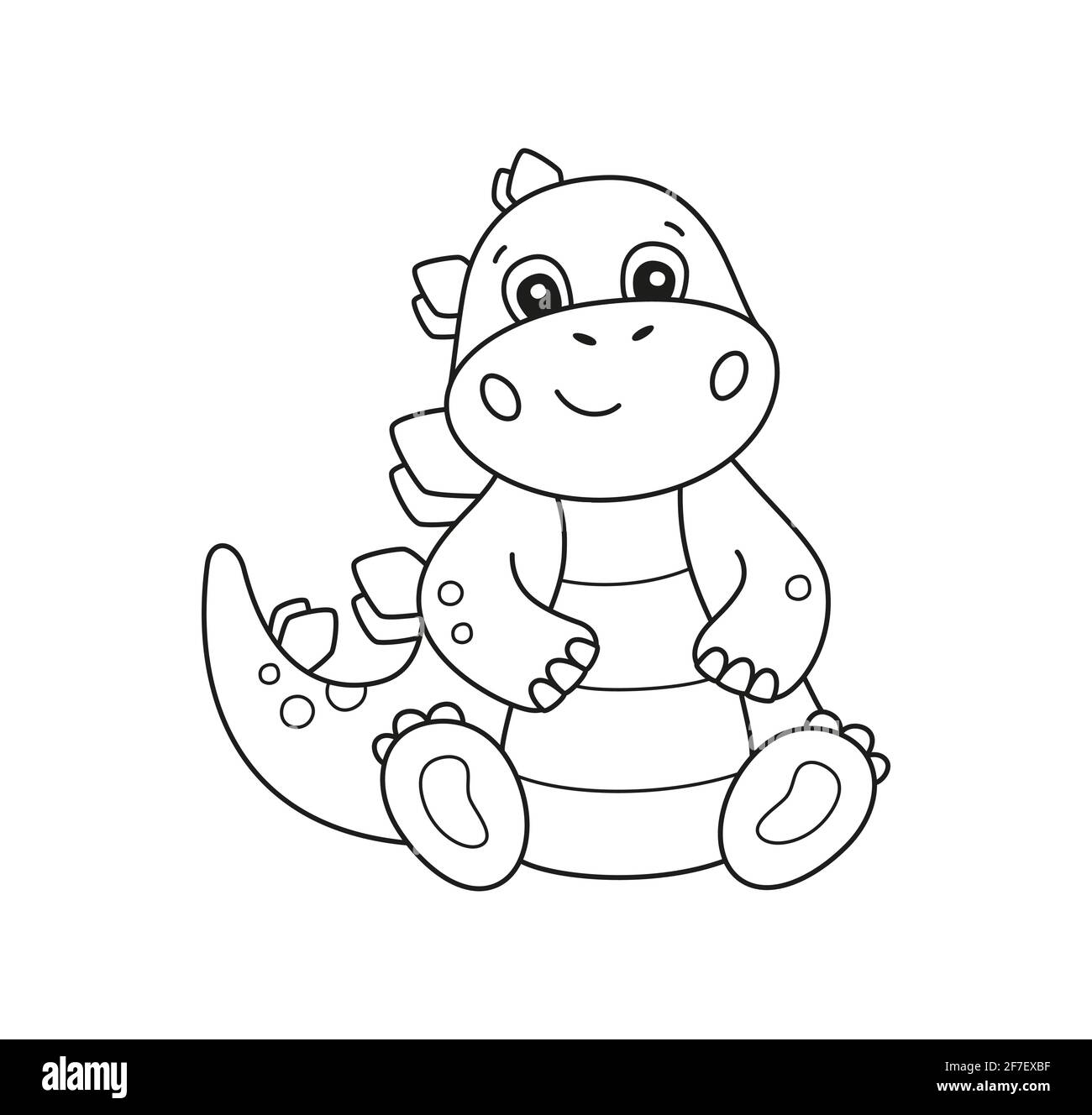 Cute little dinosaur for kid coloring book children puzzle game stock vector image art