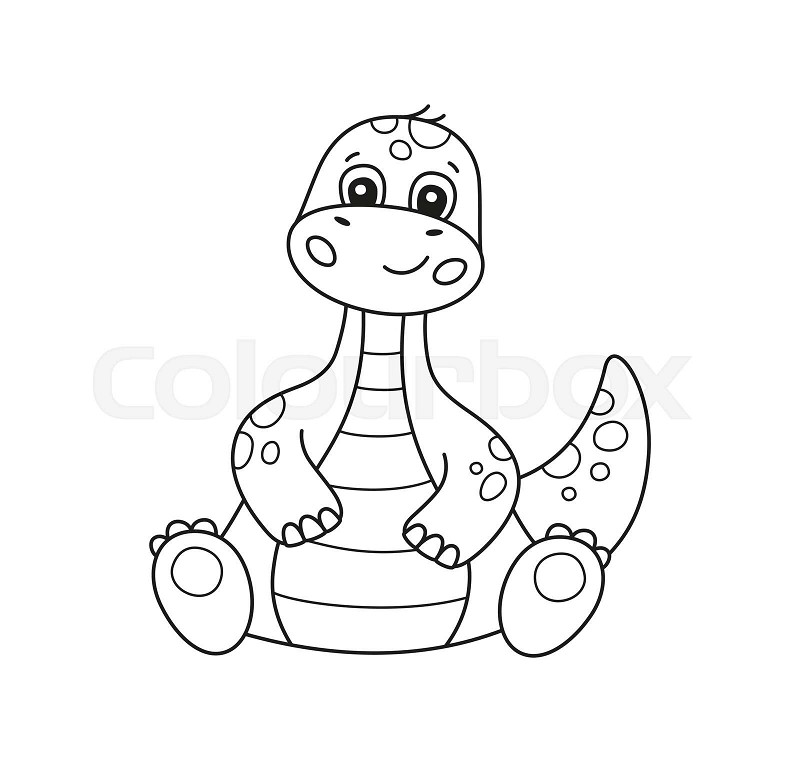 Cute little dinosaur for kid coloring book children puzzle game stock vector