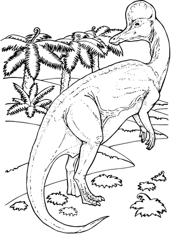 Corythosaurus duck billed dinosaur coloring page free printable coloring pages