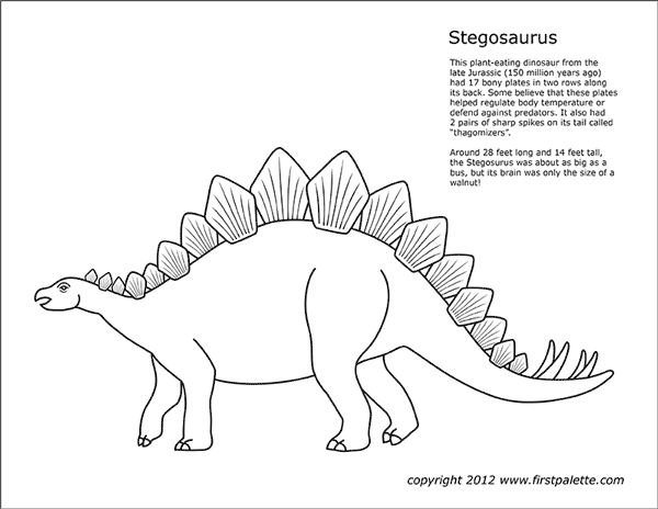 Jurassic dinosaurs free printable templates coloring pages