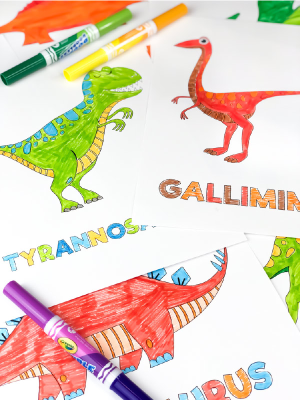 Printable dinosaur coloring pages for kids