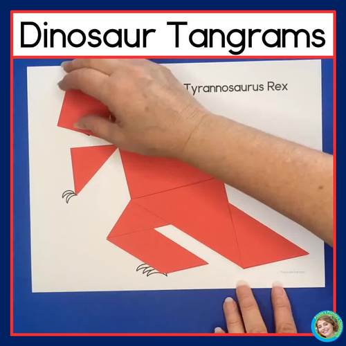 Dinosaurs tangram puzzles printable tangrams d shapes math center