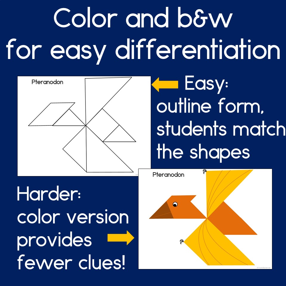 Dinosaurs tangram puzzles printable d shapes math center tangrams made by teachers