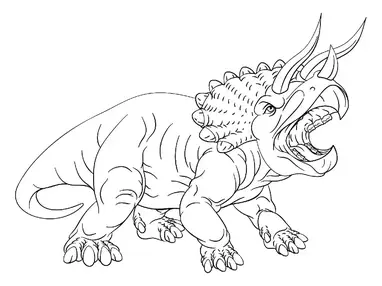 Coolest triceratops coloring page