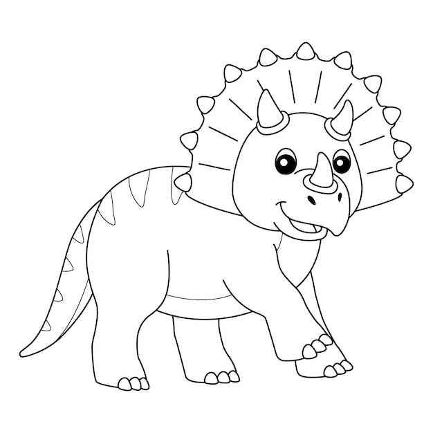 Premium vector triceratops coloring isolated page for kids