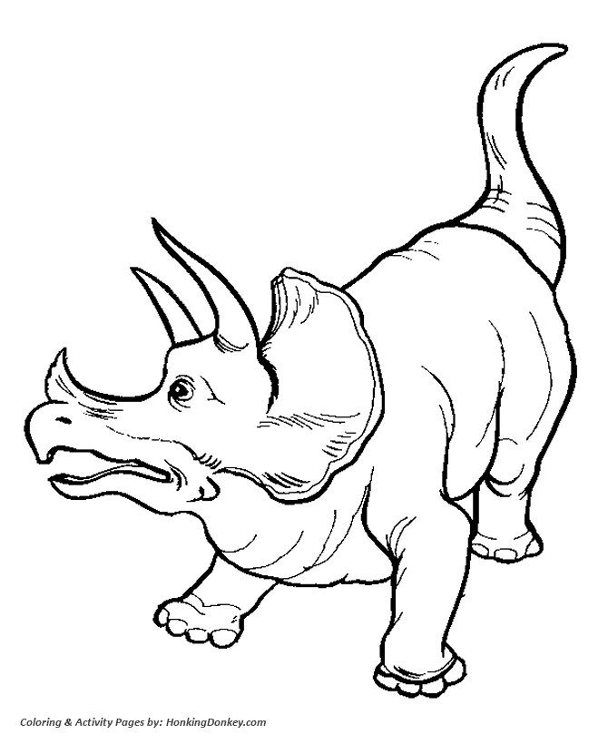 Dinosaur coloring pages printable triceratops coloring page and kids activity page sheet