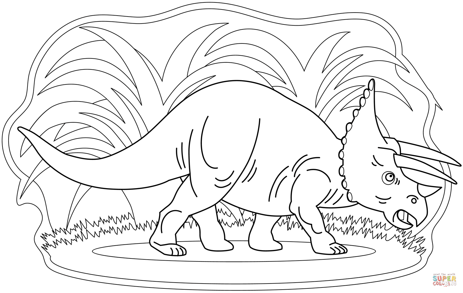 Triceratops coloring page free printable coloring pages