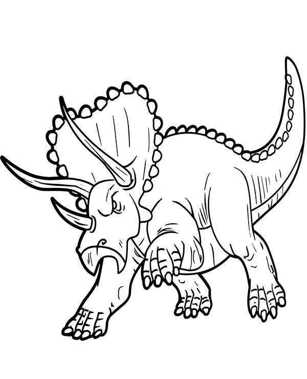 Printable triceratops coloring page