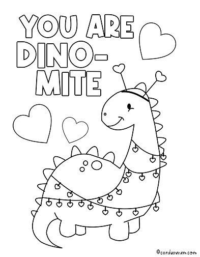 Dinosaur valentines coloring pages valentine coloring pages valentines day coloring page valentine coloring