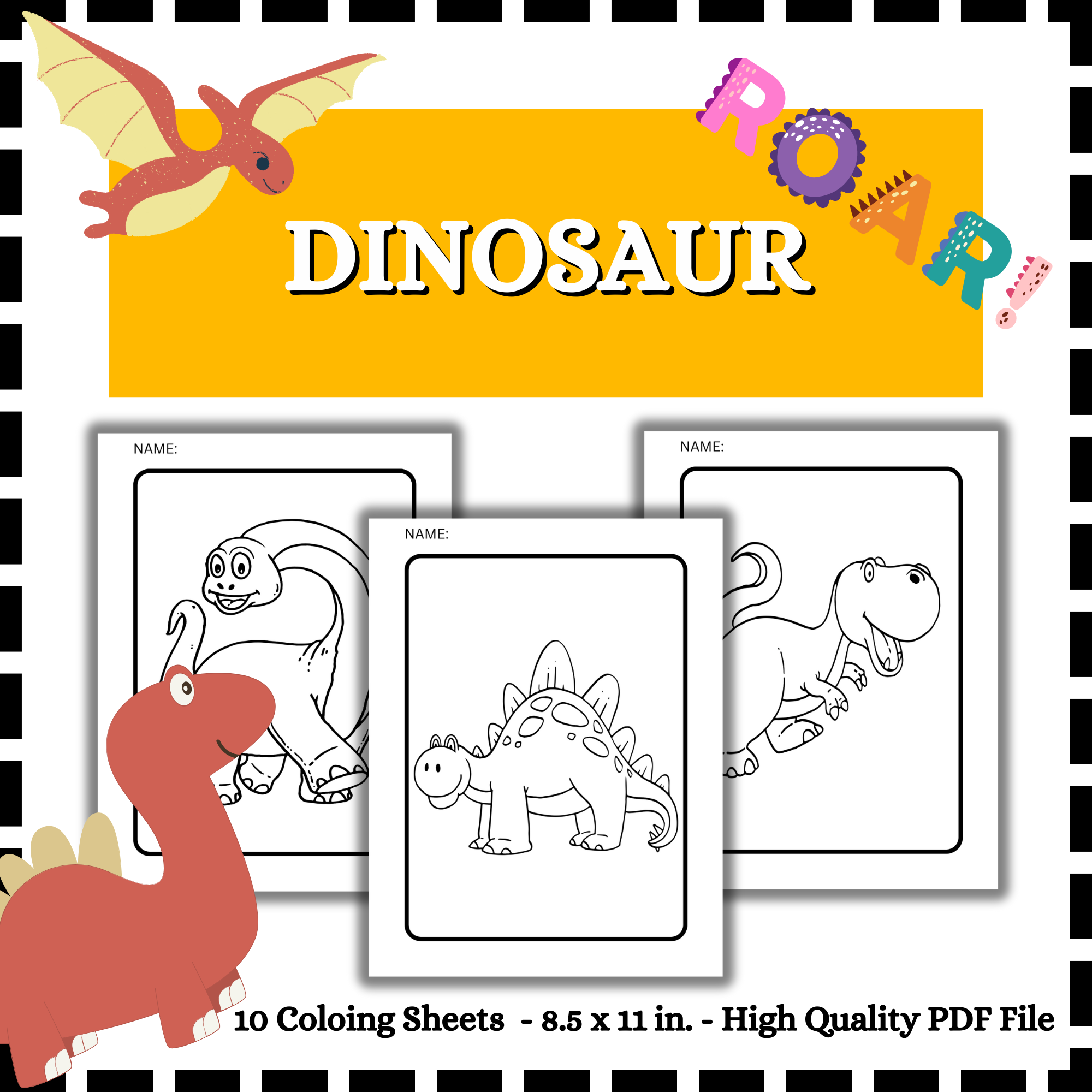 Dinosaur coloring sheets