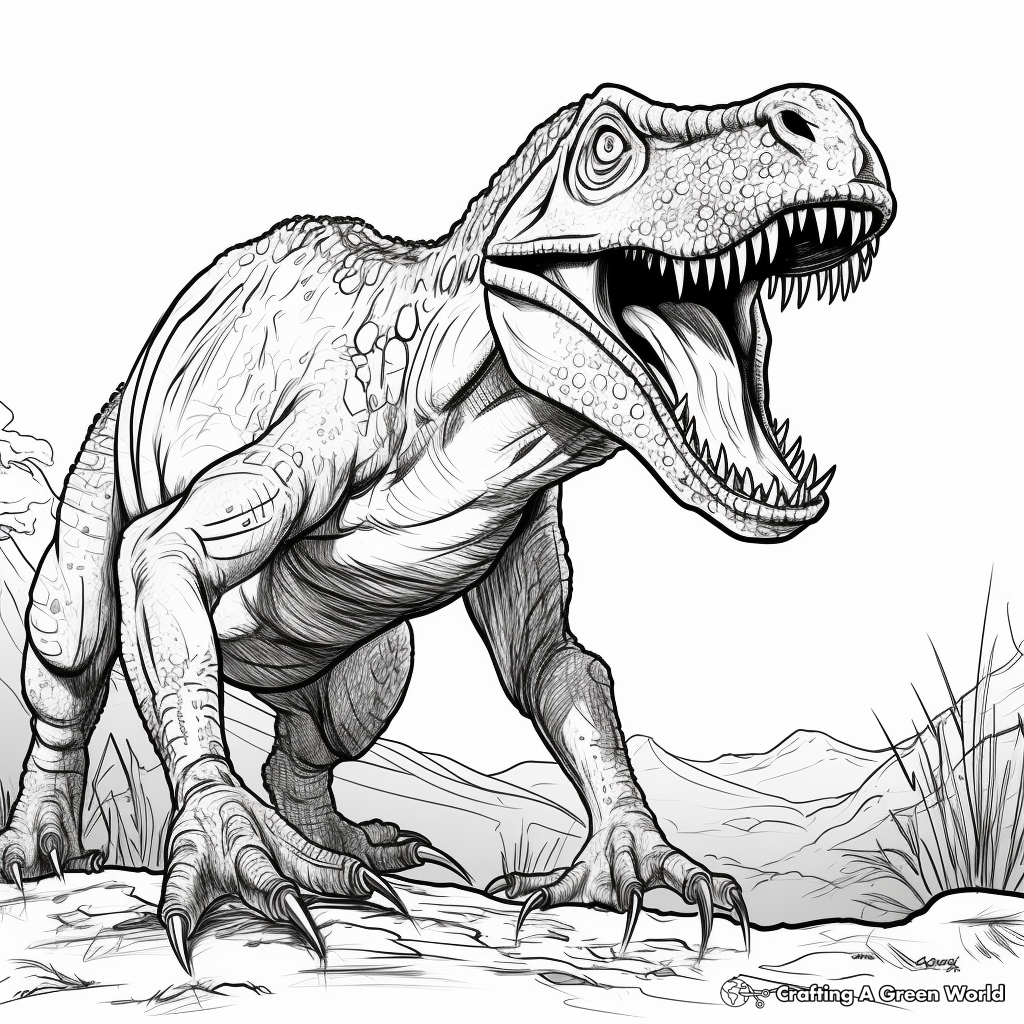 Realistic dinosaur coloring pages