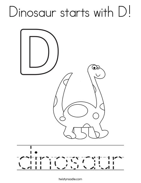 Dinosaur starts with d coloring page