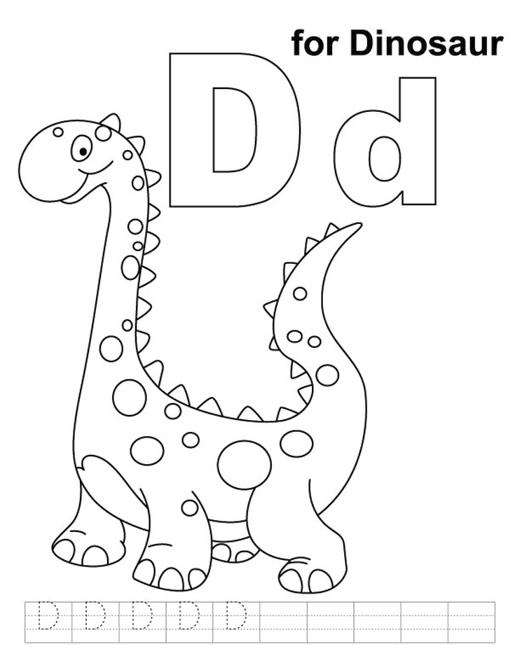 Get this letter d coloring pages dinosaur