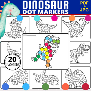 Dinosaurs dot marker printables jurassic dinosaurs coloring sheets made by teachers