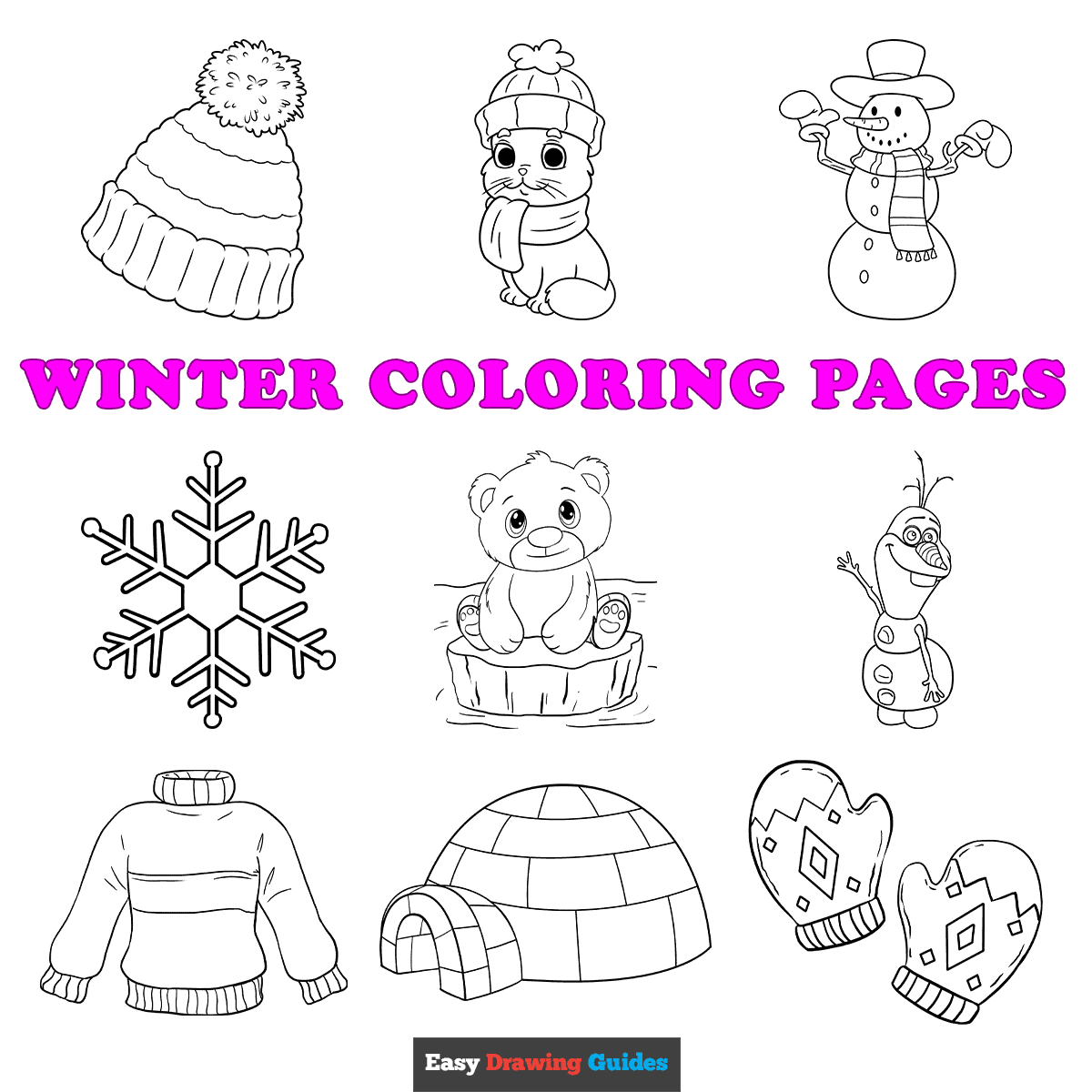 Free printable winter coloring pages for kids