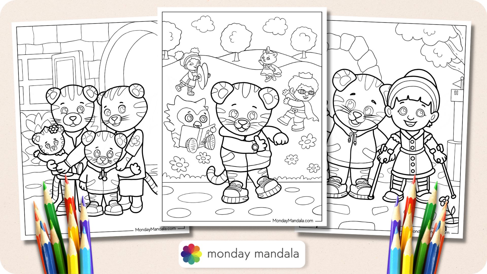 Daniel tiger coloring pages free pdf printables