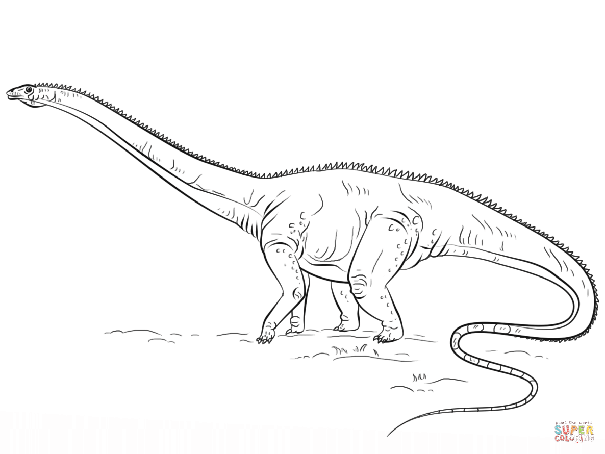 Diplodocus dino coloring page free printable coloring pages