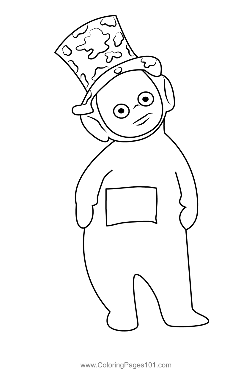 Dipsy wear hat coloring page for kids