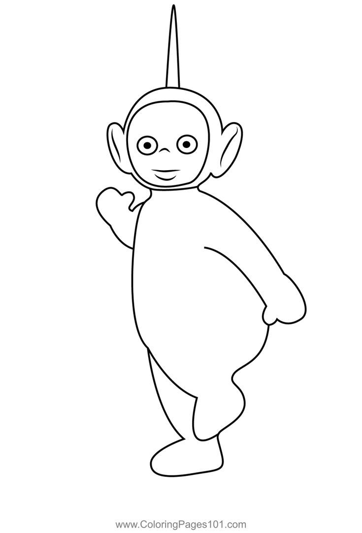 Dipsy say hi coloring page coloring pages teletubbies printable coloring pages