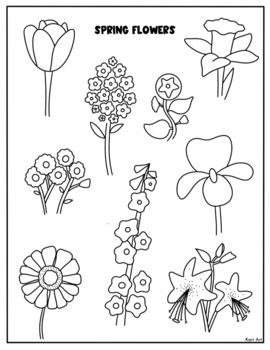 How to draw spring flowers directed drawing by karr art tpt