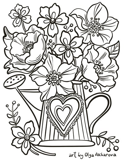 Coloring book garden design